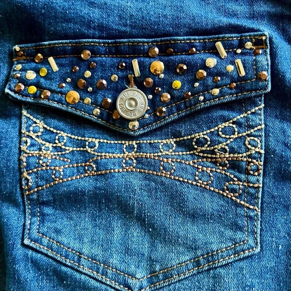 BDG Low Rise Flare Jeans-Sequins and Embroidery Back Pockets Size 26 - Picture 8 of 11